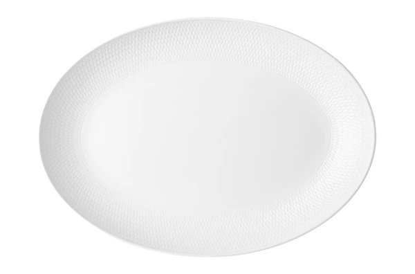 Блюдо овальное Wedgwood Джио 30 см, фарфор костяной