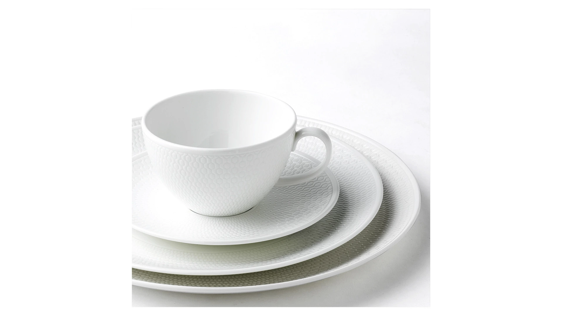 Чашка для завтрака с блюдцем Wedgwood Джио 340 мл, фарфор костяной