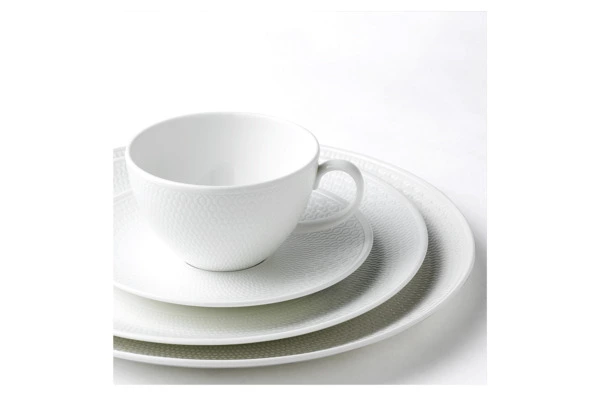 Чашка для завтрака с блюдцем Wedgwood Джио 340 мл, фарфор костяной