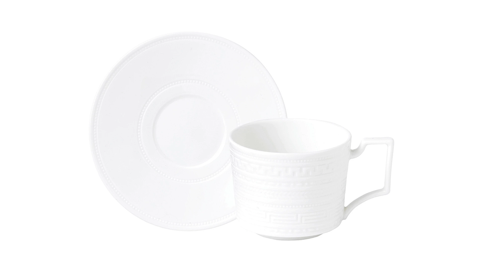 Чашка чайная с блюдцем Wedgwood Инталия 220 мл, фарфор костяной