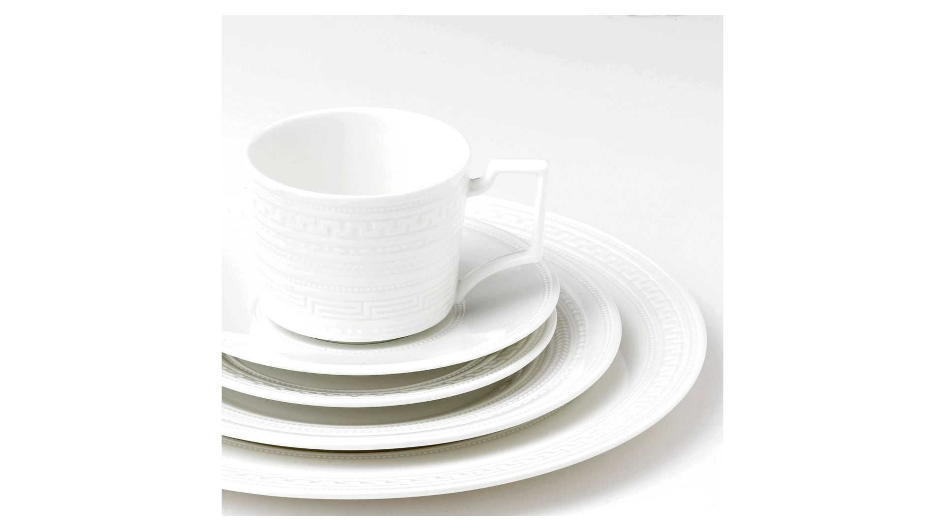 Чашка чайная с блюдцем Wedgwood Инталия 220 мл, фарфор костяной