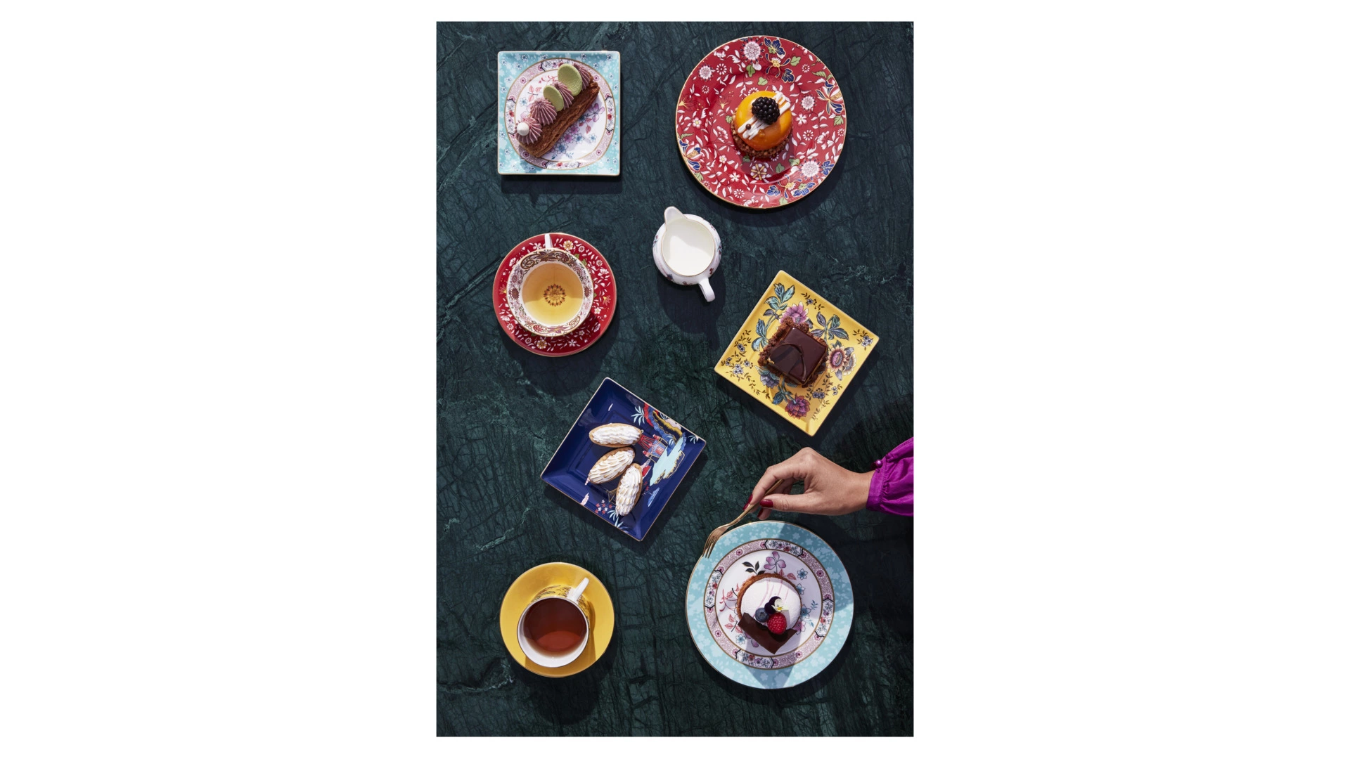 Набор из чайника, сахарницы и молочника Wedgwood Вандерласт Пагода, фарфор