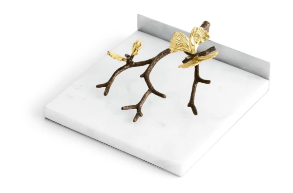 Салфетница Michael Aram Бабочка гинкго 18х17х8 см, мрамор