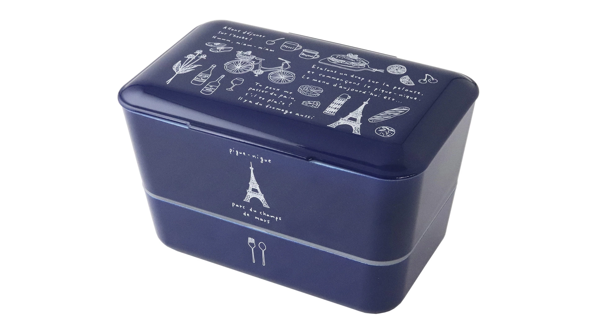 Ланч-бокс двухъярусный Takenaka 1,15 л, синий