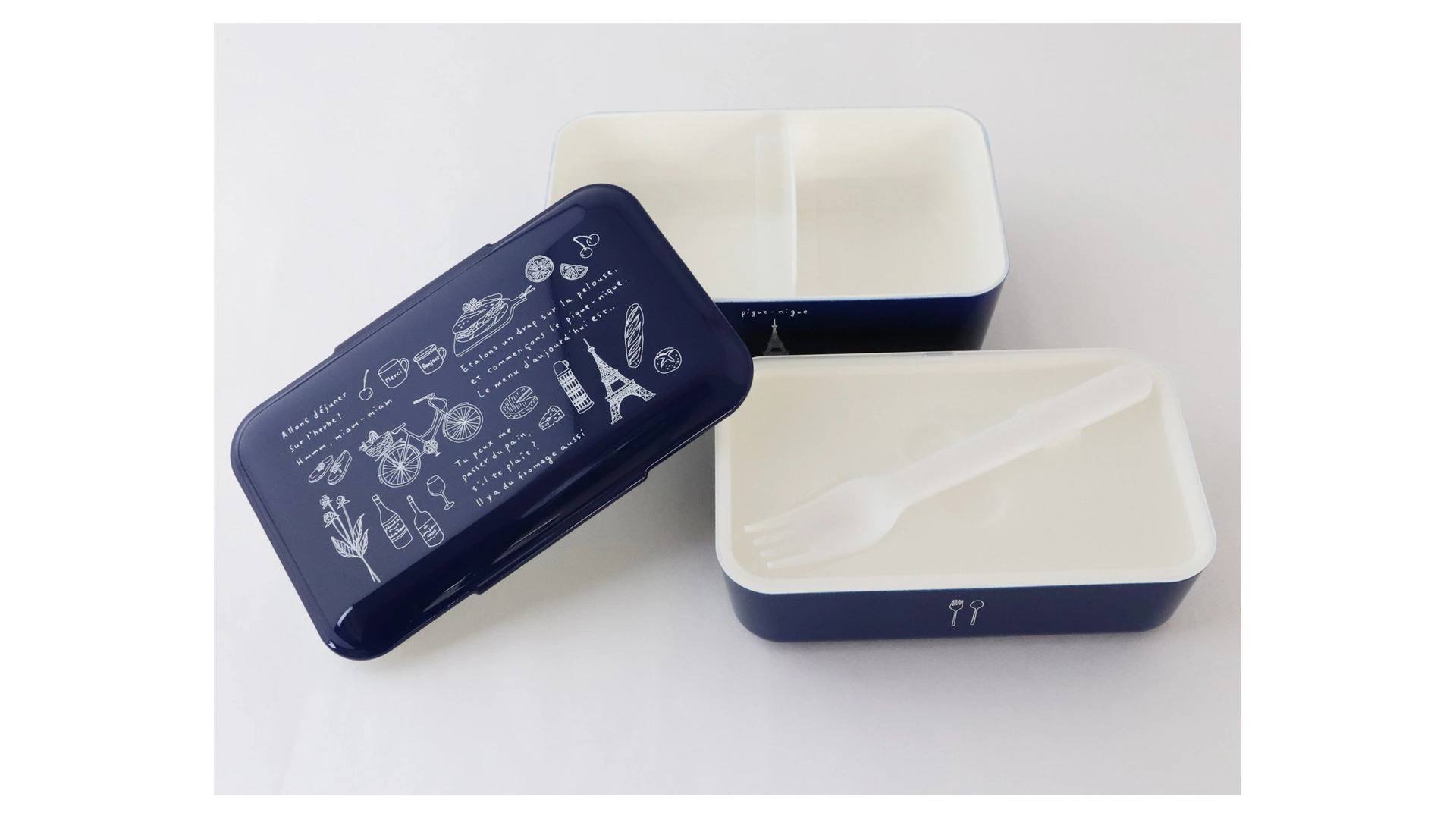 Ланч-бокс двухъярусный Takenaka 1,15 л, синий