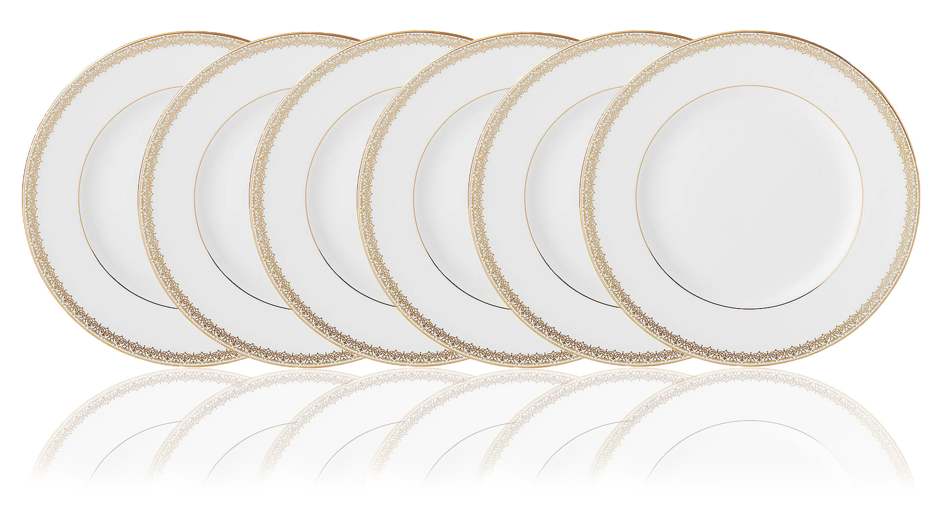 Набор тарелок обеденных Lenox Золотые кружева 27 см, фарфор, 6 шт