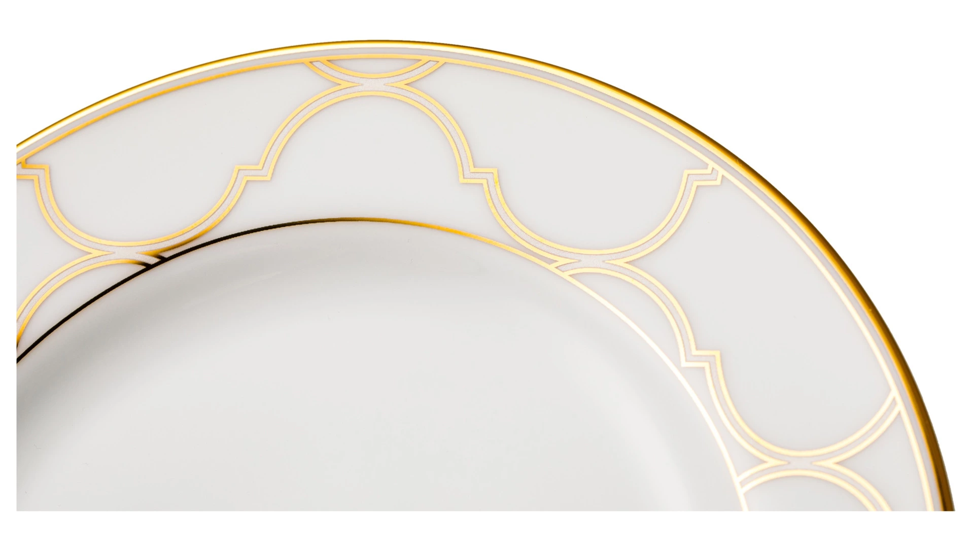 Тарелка пирожковая Noritake Царский дворец, золотой кант 16 см, фарфор