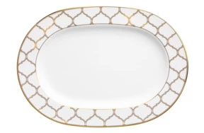 Блюдо овальное Noritake Царский дворец, золотой кант 35 см, фарфор