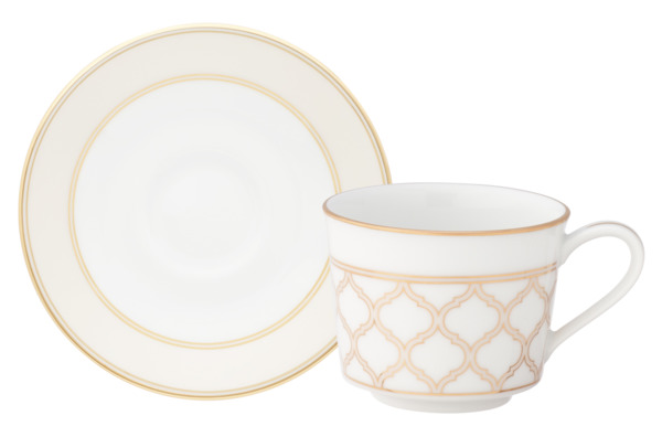 Чашка кофейная с блюдцем Noritake Царский дворец, золотой кант 100 мл