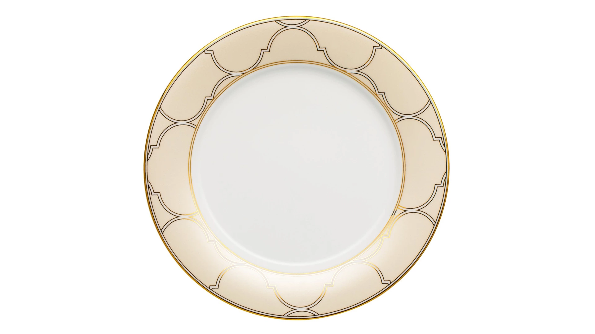 Тарелка акцентная Noritake Царский дворец, золотой кант 23 см, фарфор