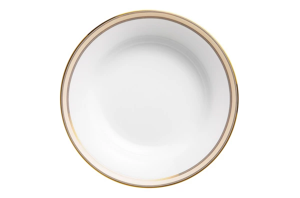 Тарелка суповая Noritake Царский дворец, золотой кант 23 см, фарфор