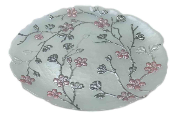 Тарелка обеденная Akcam Сакура в цвету 28 см, стекло