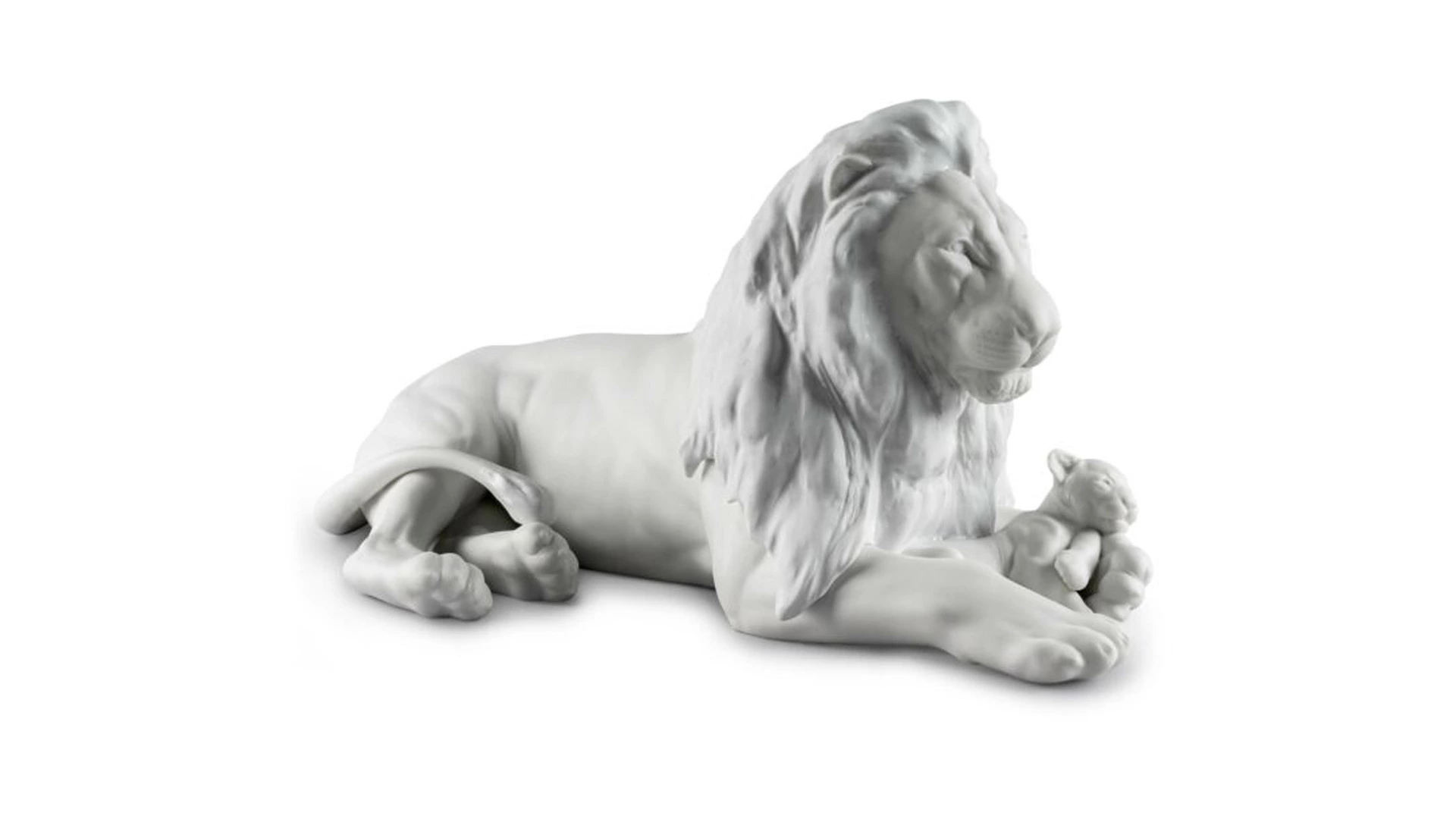 Фигурка Lladro Лев с львенком 44x21 см, фарфор