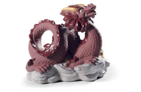 Фигурка Lladro Красный дракон, мини 9x8 см, фарфор