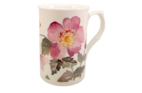 Кружка Just Mugs Луг Розовые цветы 320мл, фарфор костяной