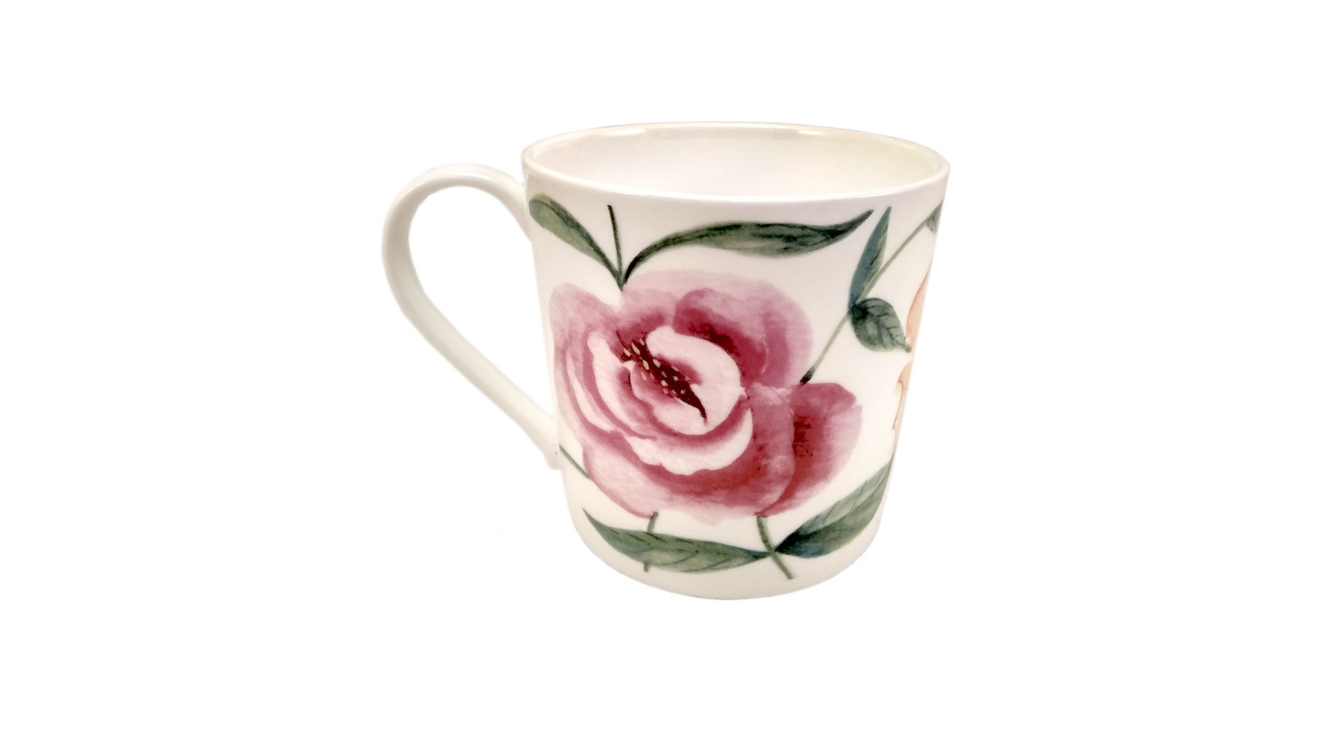 Кружка Just Mugs Дикие розы Розовый цвет 400мл, фарфор костяной