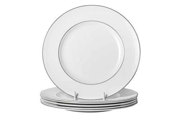 Набор тарелок обеденных Wedgwood Вера Ванг Белая Коллекция 27 см, 6 шт, фарфор костяной