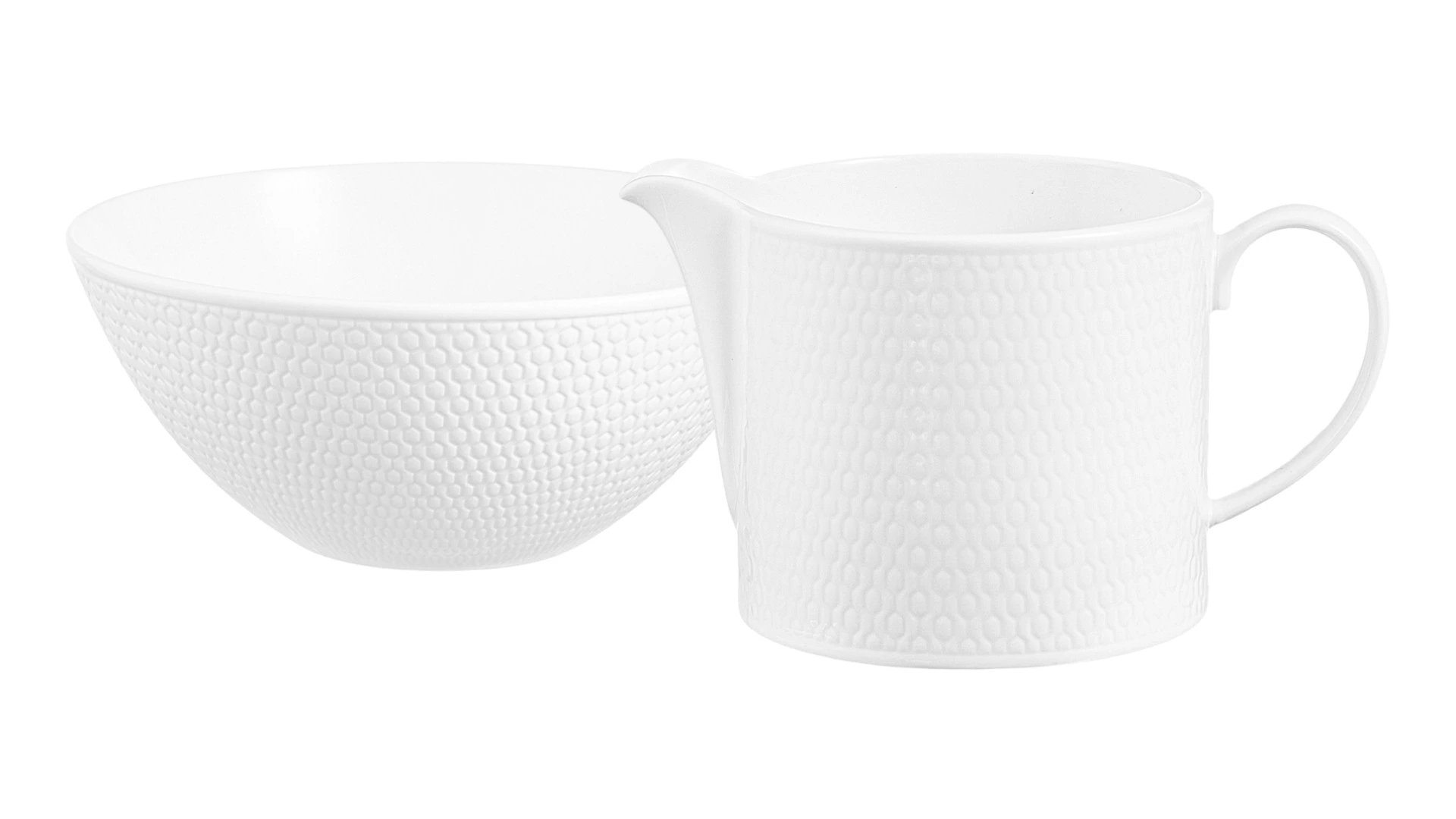 Набор из молочника и сахарницы Wedgwood Джио, фарфор костяной
