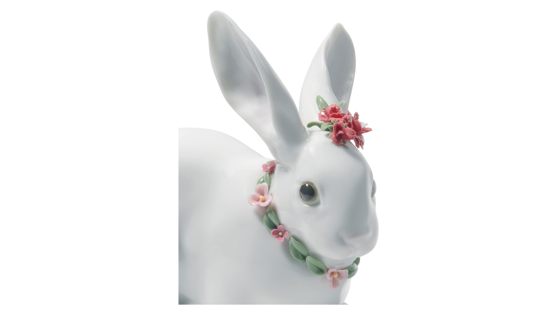 Фигурка Lladro Внимательный кролик, гвоздики 12x11 см, фарфор