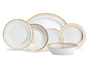 Сервиз столовый Noritake Хэмпшир,золотой кант на 6 персон 26 предметов, фарфор