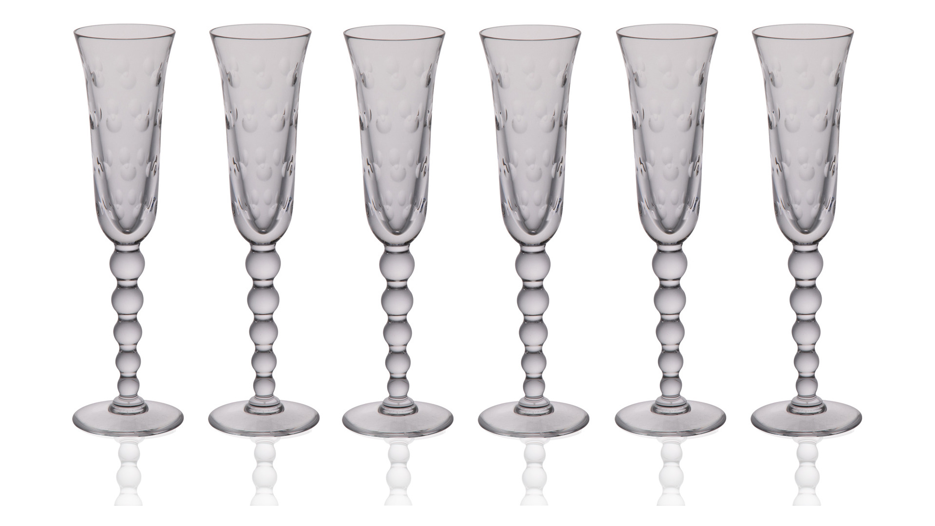 Набор бокалов для шампанского Saint-Louis Капли 100 мл, хрусталь, 6 шт