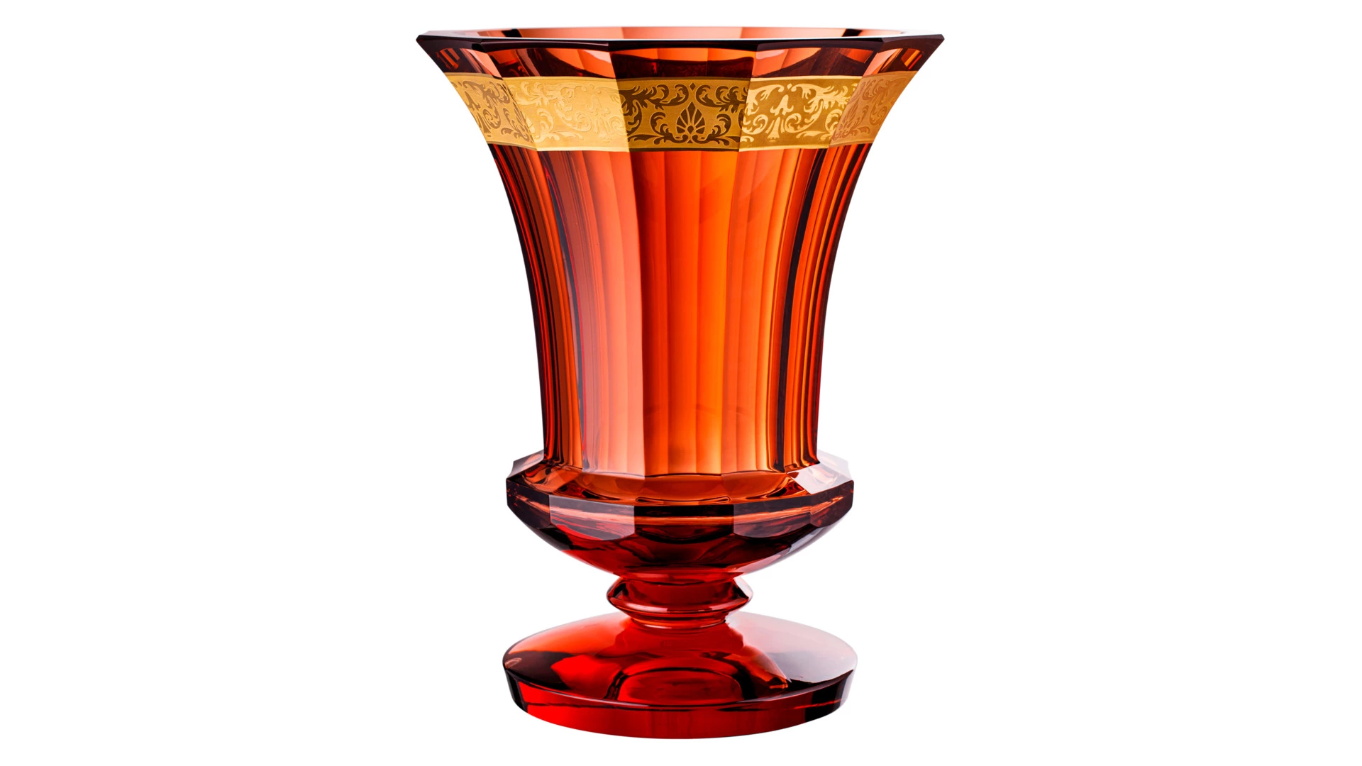 Ваза Moser Глория Цветы 35 см, розалин, п/к