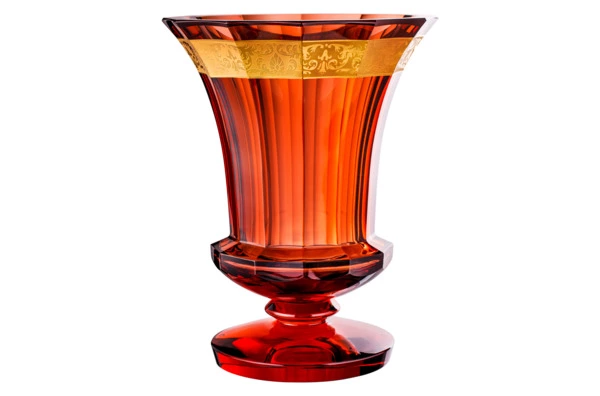 Ваза Moser Глория Цветы 35 см, розалин, п/к