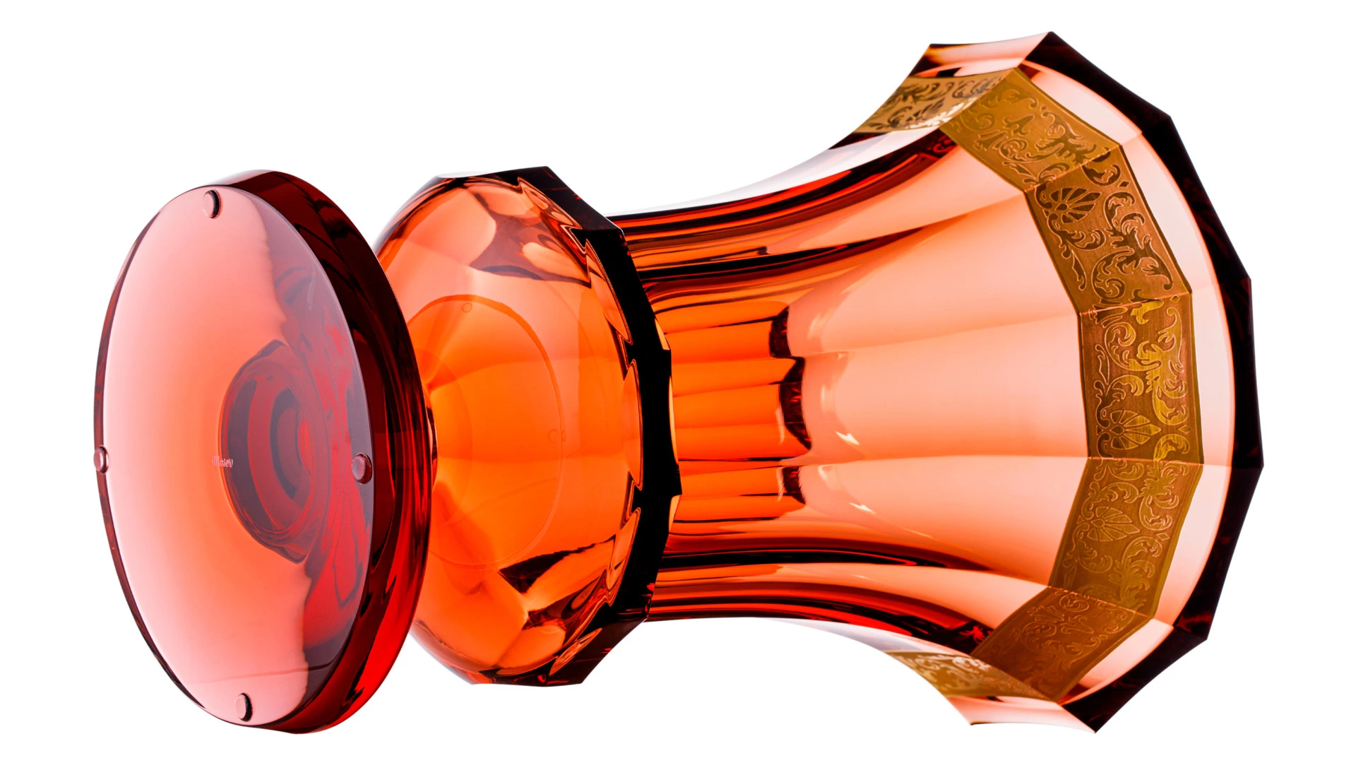 Ваза Moser Глория Цветы 35 см, розалин, п/к