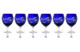 Набор бокалов для вина ГХЗ Орешек 250 мл, 6 шт, хрусталь, синий
