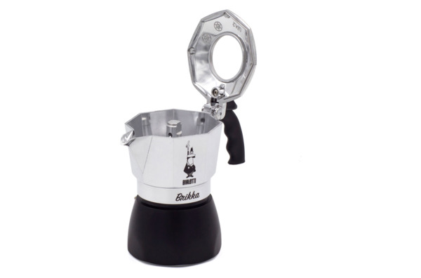Кофеварка гейзерная на 4 чашки Bialetti BRIKKA 2020 150 мл, алюминий, черная