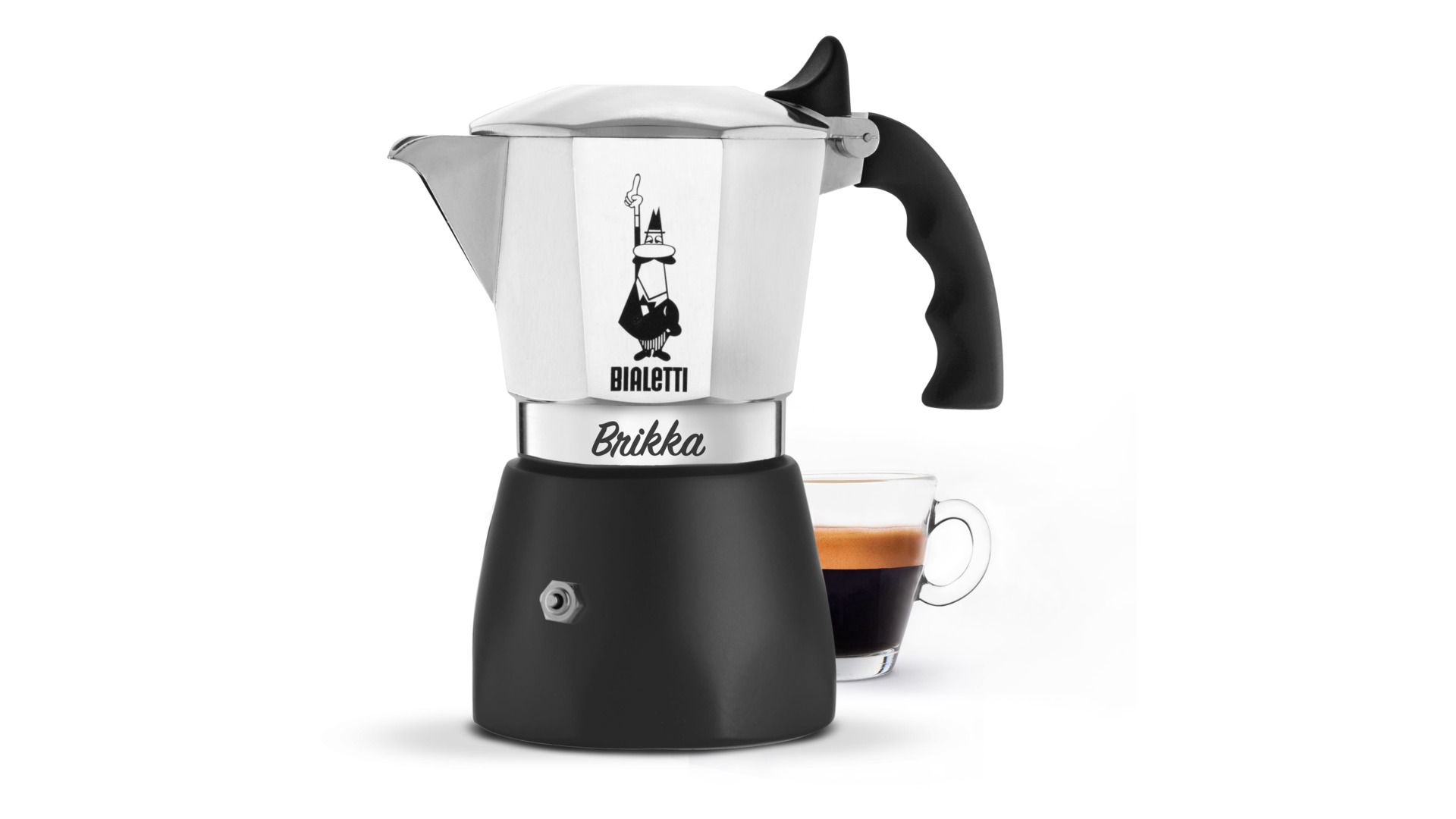 Кофеварка гейзерная на 2 чашки Bialetti BRIKKA 2020 90 мл, черный