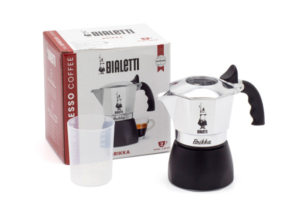 Кофеварка гейзерная на 2 чашки Bialetti BRIKKA 2020 90 мл, черный