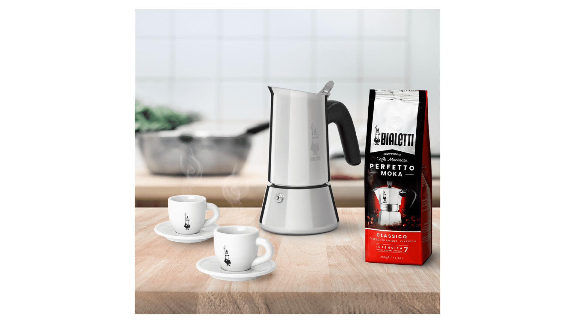 Кофеварка гейзерная на 4 чашки Bialetti Venus New 170 мл, серебристая