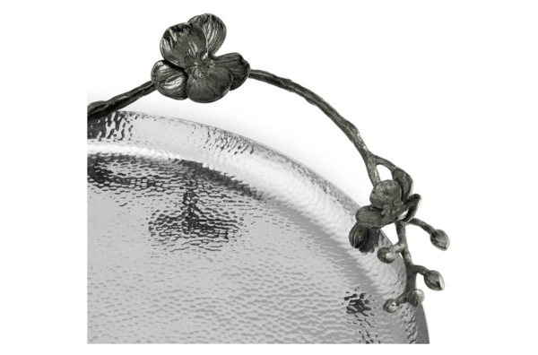 Блюдо круглое Michael Aram Черная орхидея 33 см, сталь нержавеющая