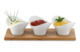 Набор для сервировки закусок Weis 4 предмета: 3 розетки на подставке, 27х10 см, фарфор, бамбук, п/к