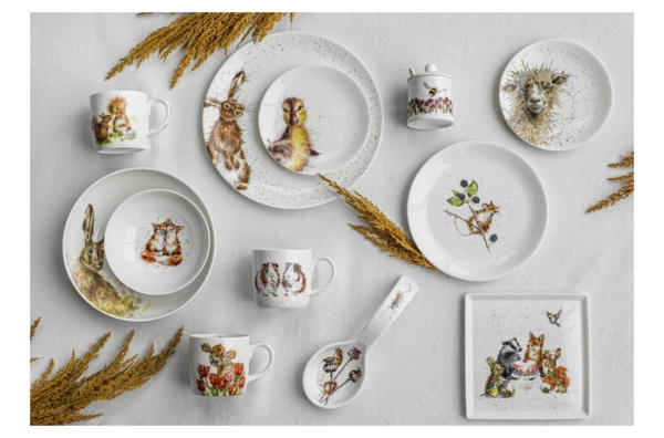 Кружка Royal Worcester Забавная фауна Теленок Бесси и тюльпаны 310 мл, фарфор костяной