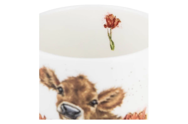 Кружка Royal Worcester Забавная фауна Теленок Бесси и тюльпаны 310 мл, фарфор костяной