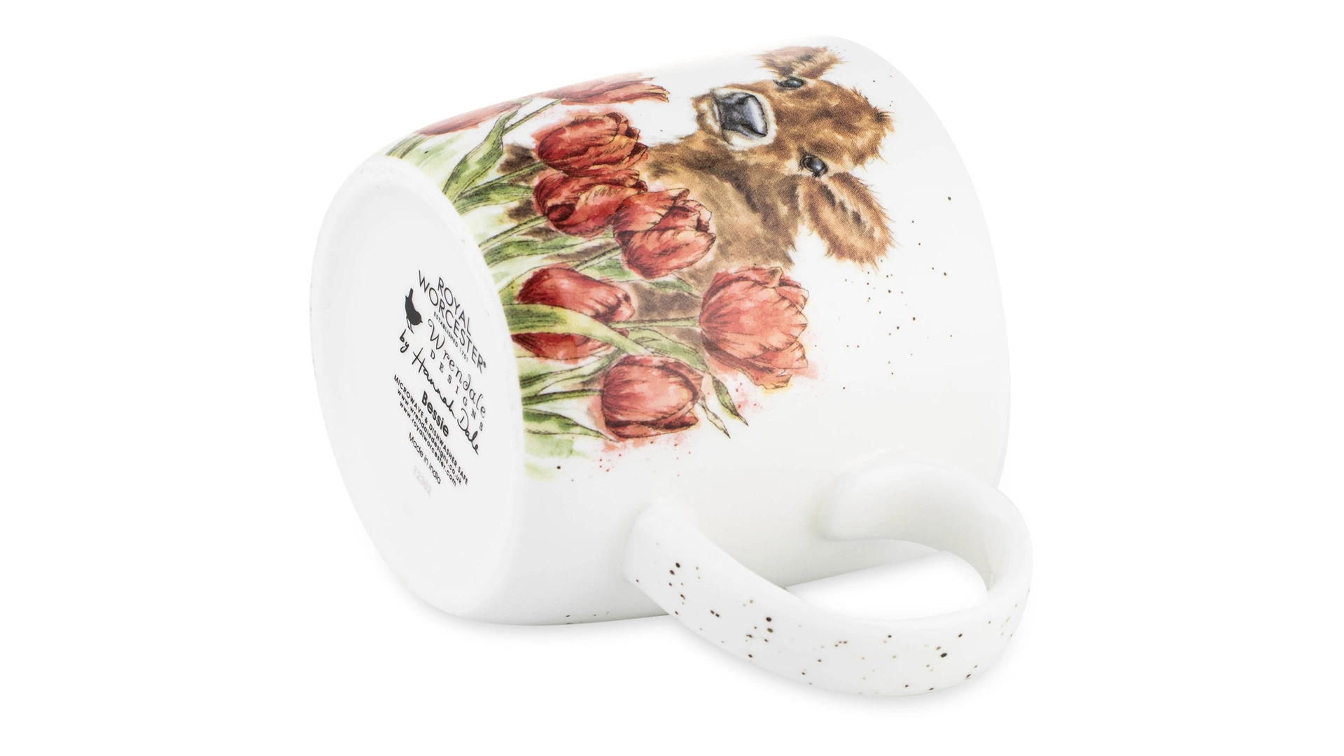 Кружка Royal Worcester Забавная фауна Теленок Бесси и тюльпаны 310 мл, фарфор костяной