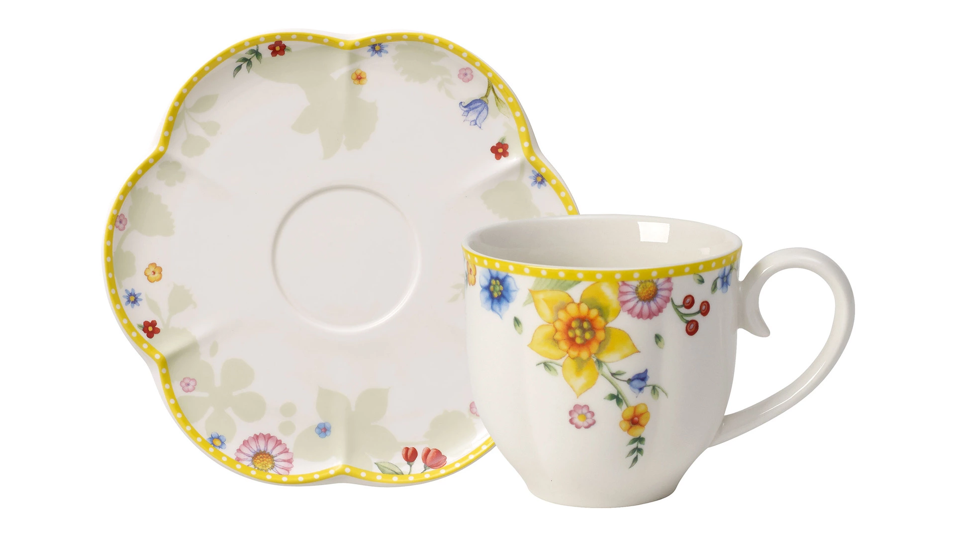 Чашка кофейная с блюдцем Villeroy&Boch Spring Awakening 260 мл, фарфор твердый