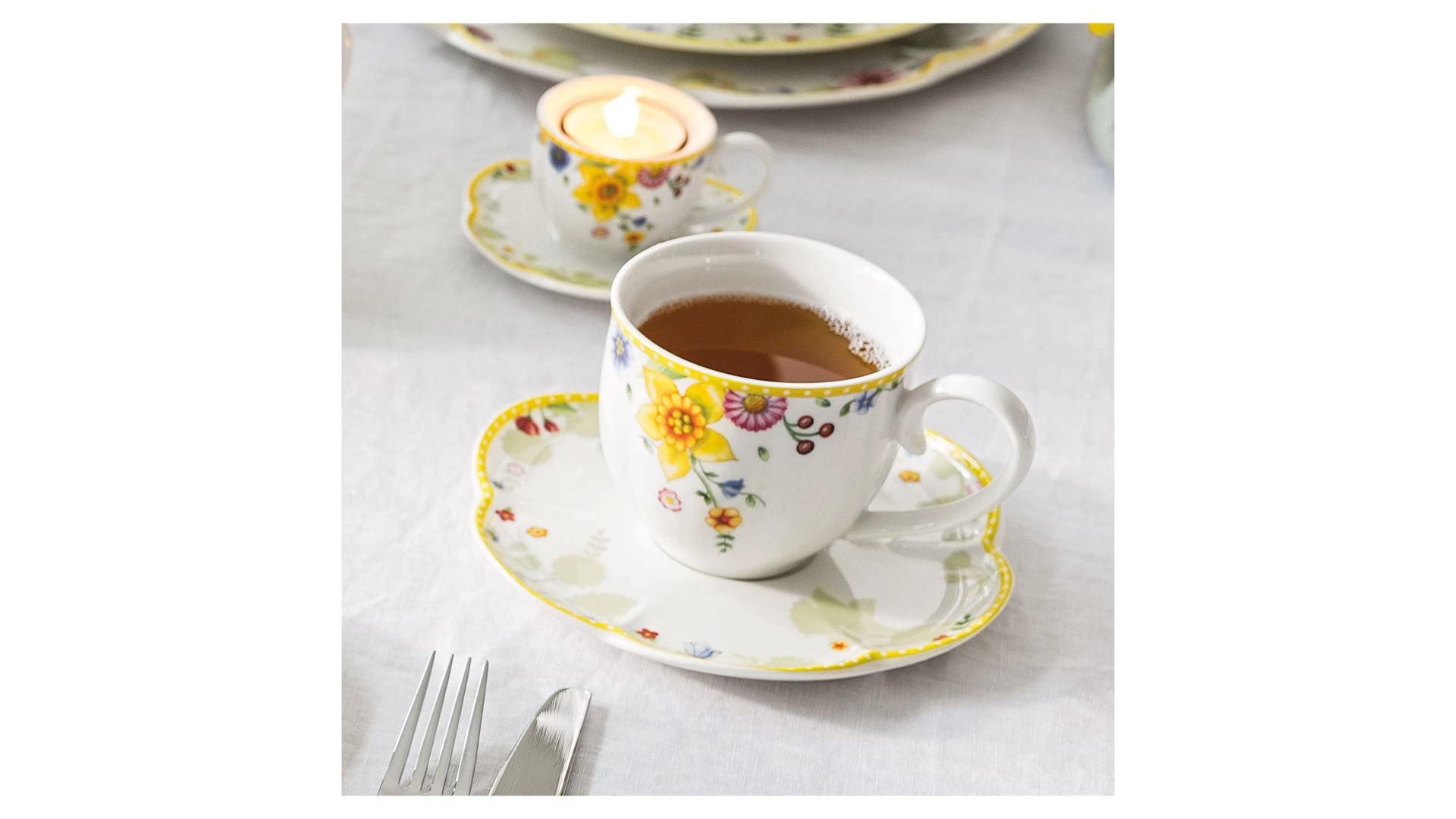 Чашка кофейная с блюдцем Villeroy&Boch Spring Awakening 260 мл, фарфор твердый