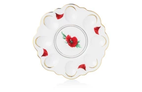 Блюдо для яиц Франц Гарднер в Вербилках Маков цвет 31 см, 8 секций, фарфор твердый, п/к