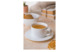 Чашка чайная с блюдцем Mix&Match Конус 300 мл, рельеф, фарфор костяной