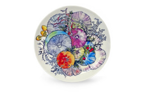 Тарелка декоративная АМК Цветные грибы 20 см, фарфор твердый