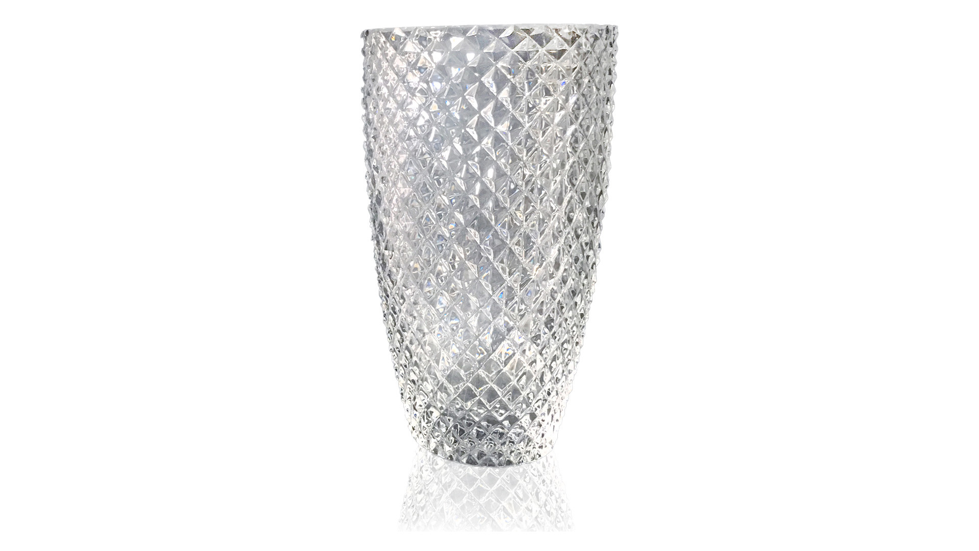 Ваза Cristal de Paris Диамант 25 см, прозрачная