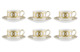 Набор чашек с блюдцами Royal Crown Derby Ривьера, фарфор, белый, 6 шт