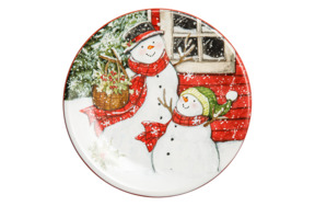 Тарелка пирожковая Certified Int. Дом снеговика. Два снеговика-1 15 см, керамика