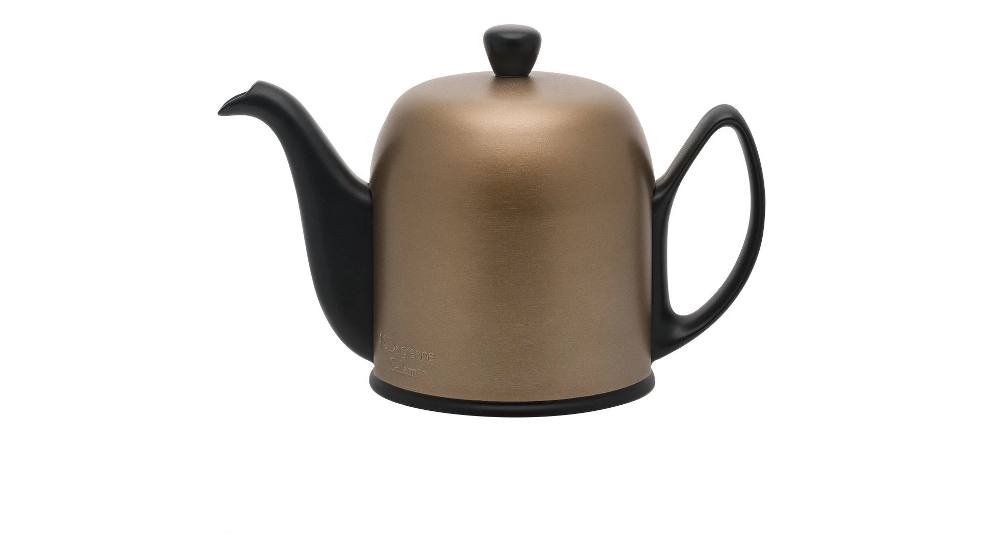 Чайник заварочный Degrenne Salam 700 мл, фарфор, алюминий, черный, с бронзовой муфтой