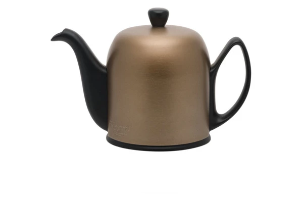 Чайник заварочный Degrenne Salam 700 мл, фарфор, алюминий, черный, с бронзовой муфтой