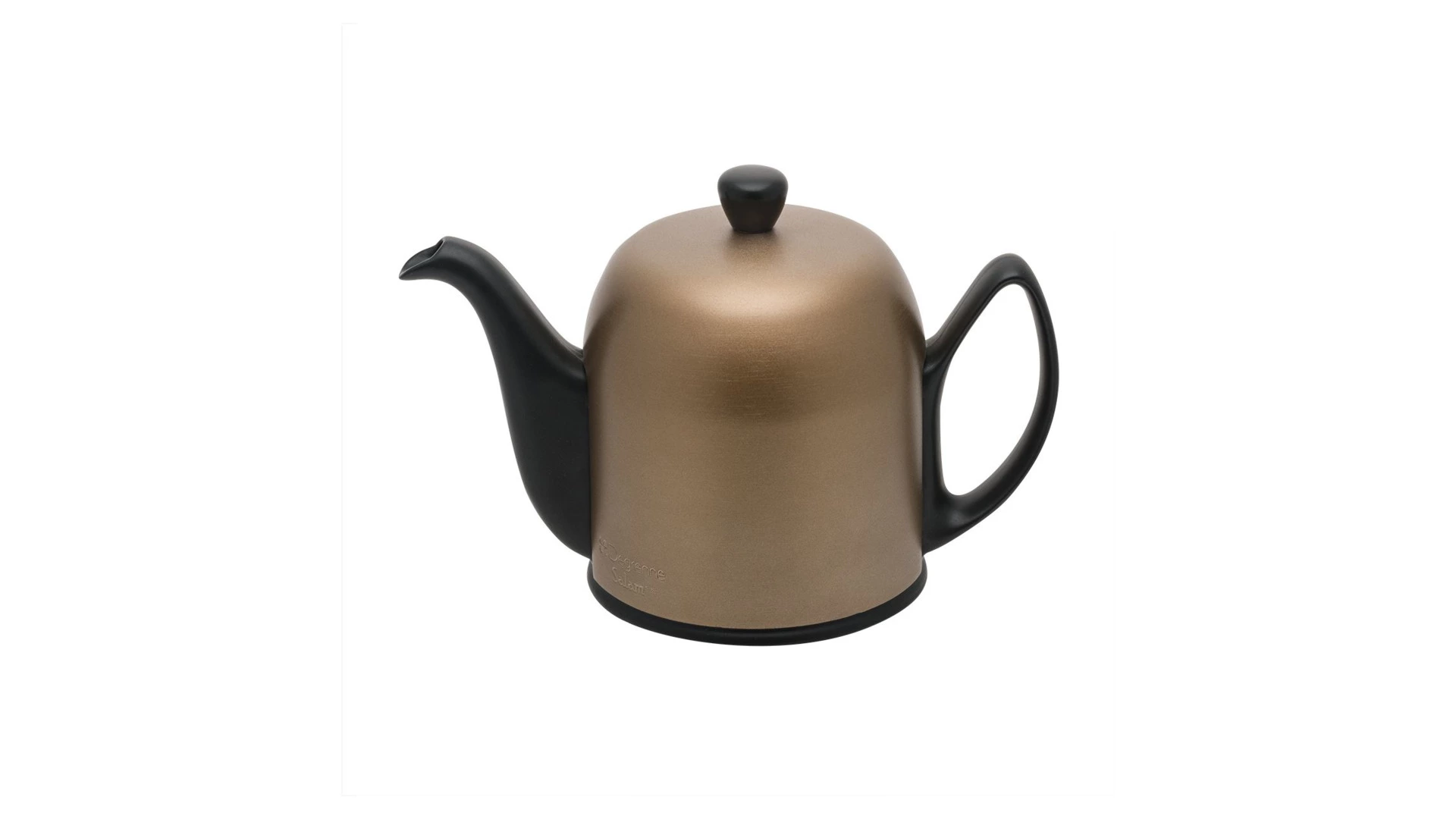 Чайник заварочный Degrenne Salam 700 мл, фарфор, алюминий, черный, с бронзовой муфтой