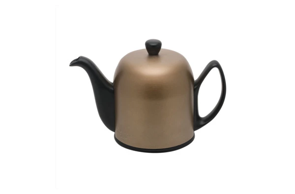 Чайник заварочный Degrenne Salam 700 мл, фарфор, алюминий, черный, с бронзовой муфтой